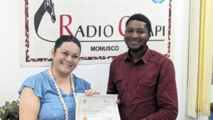 Joyce Fernandes de Pina, Directrice de la Radio Okapi et Jackson Maliyabwana REDAF Top Buzi